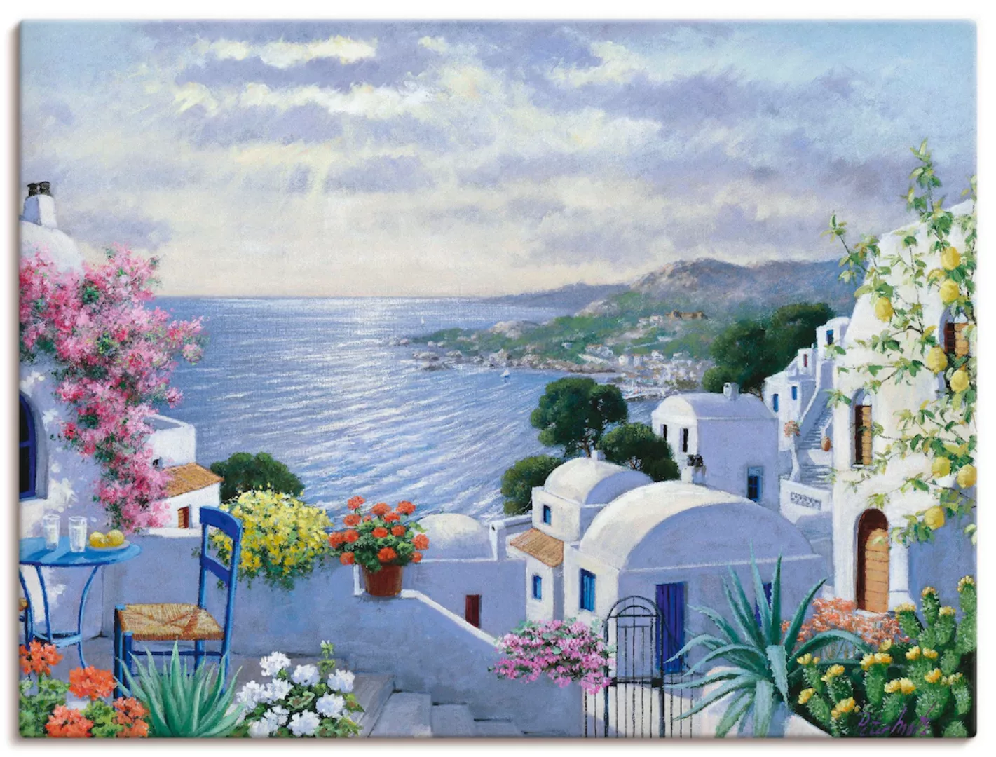 Artland Wandbild "Funkelndes Griechenland", Gewässer, (1 St.) günstig online kaufen