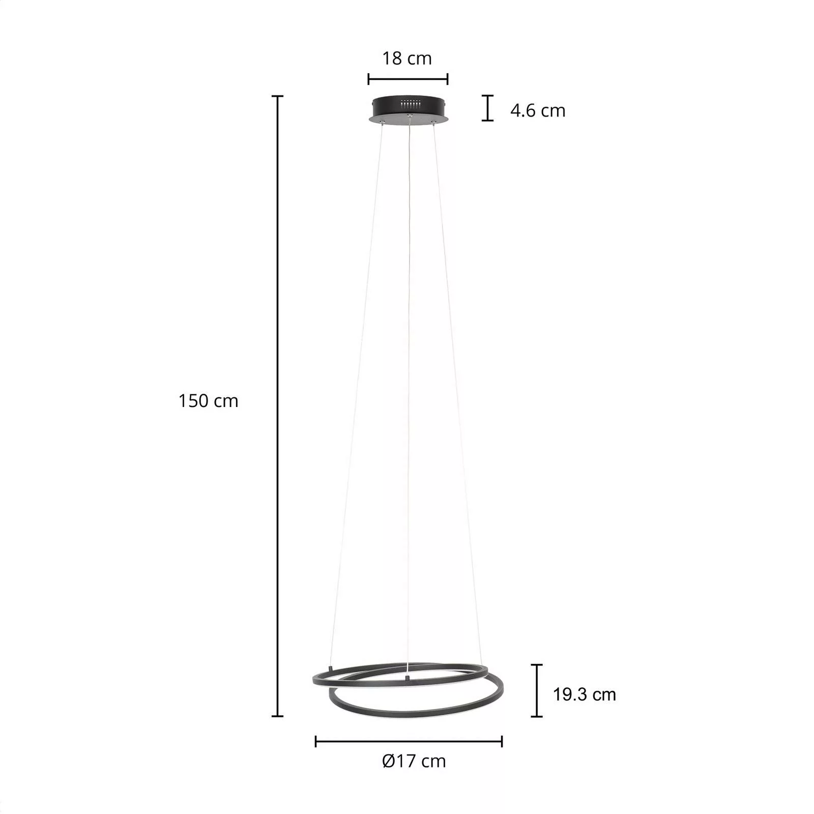 Lindby Raycho LED-Hängeleuchte, dimmbar, schwarz günstig online kaufen