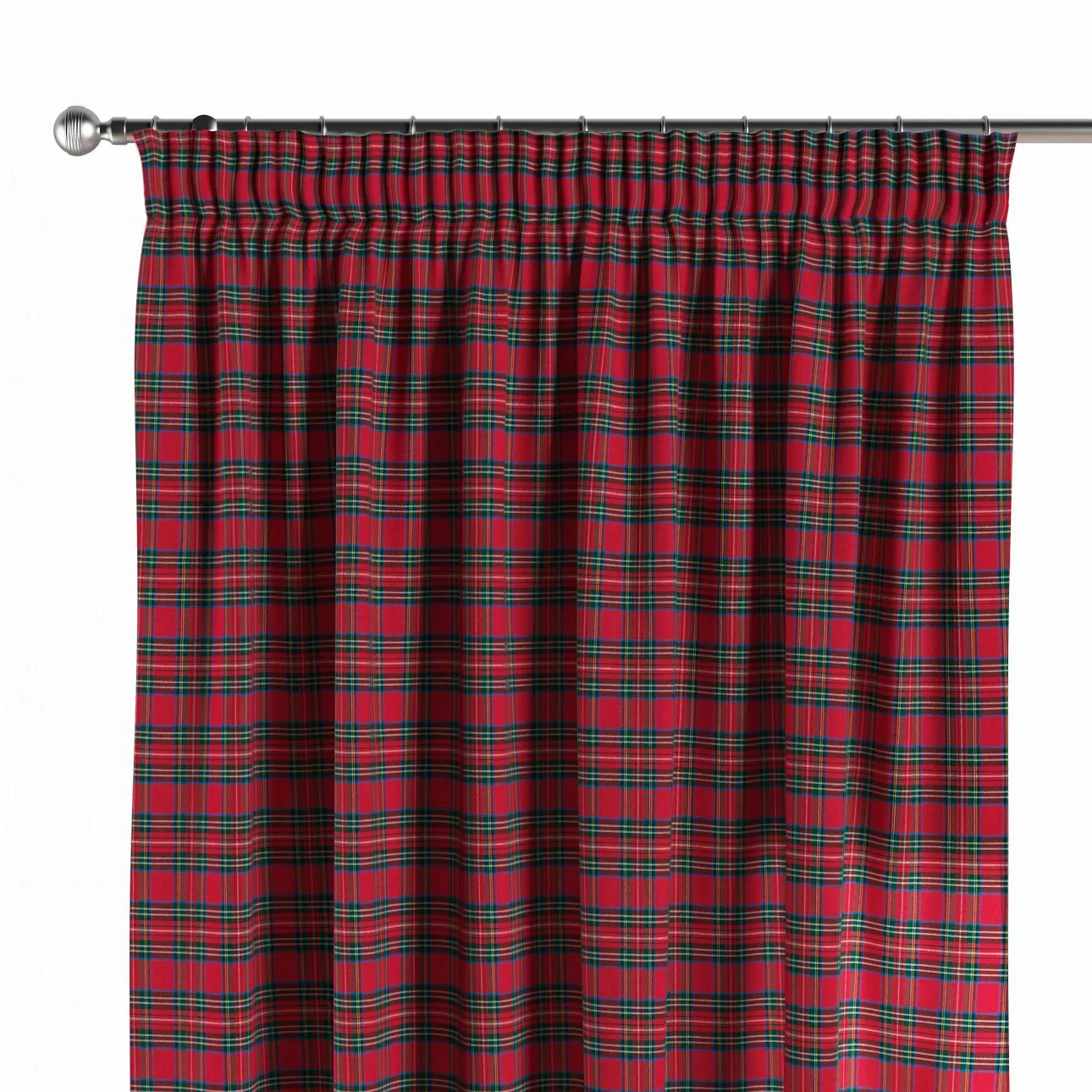 Vorhang mit Kräuselband, rot-grün, Quadro (126-29) günstig online kaufen