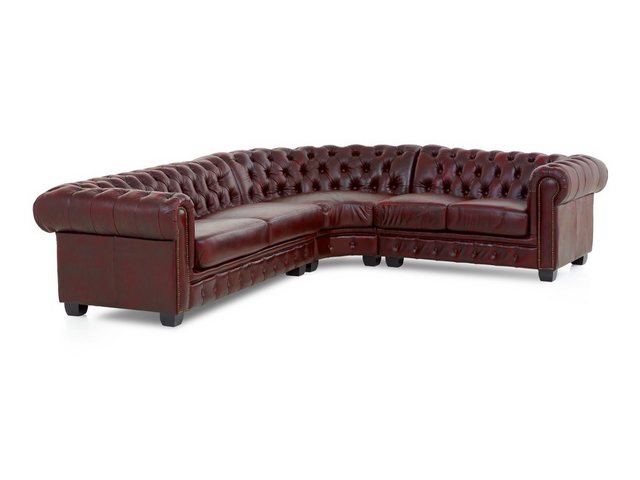 massivum Ecksofa Chesterfield Echtleder II rot günstig online kaufen