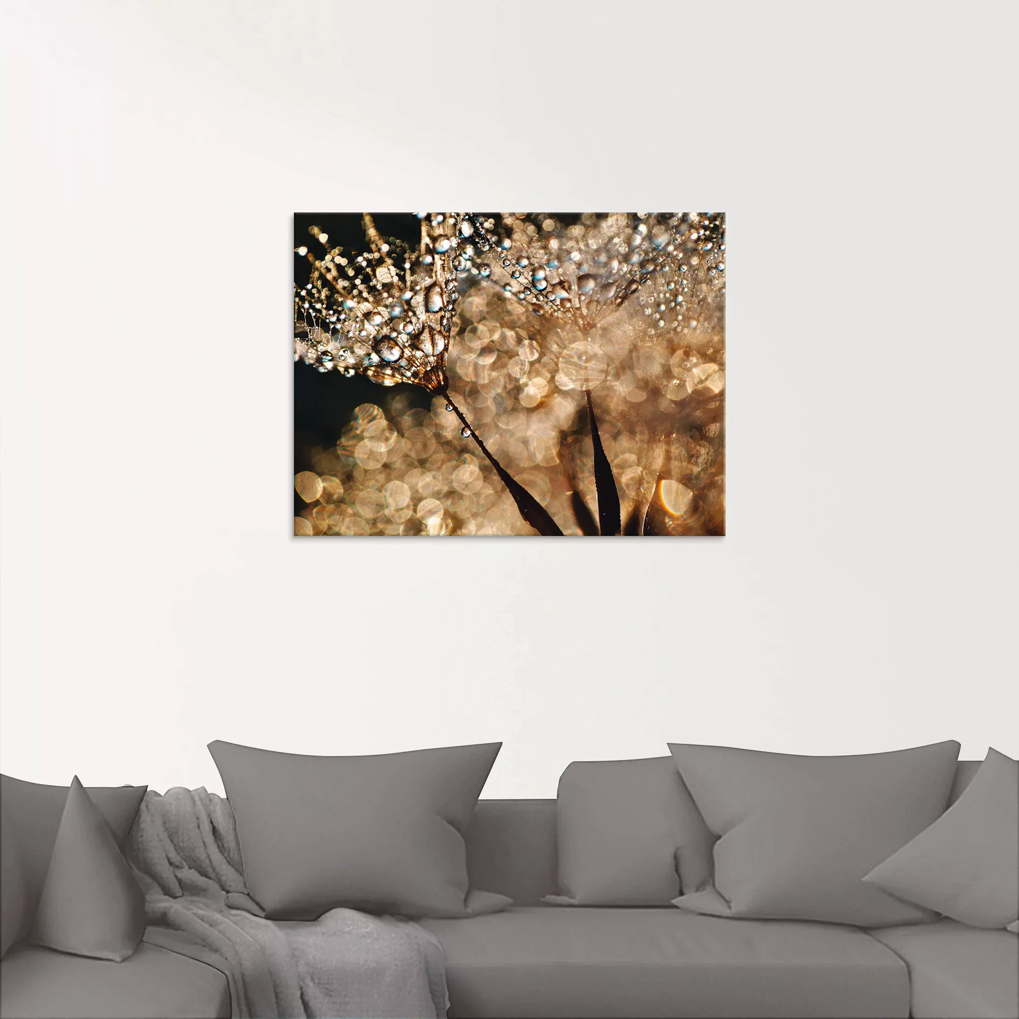 Artland Glasbild "Pusteblume Goldschimmer", Blumen, (1 St.), in verschieden günstig online kaufen