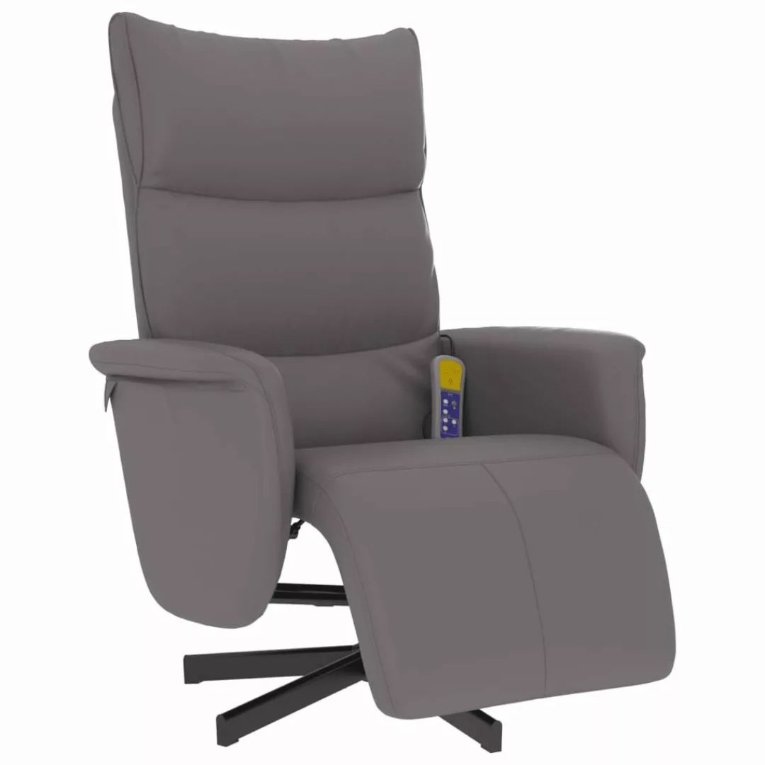 vidaXL Sessel Massagesessel mit Fußteil Grau günstig online kaufen