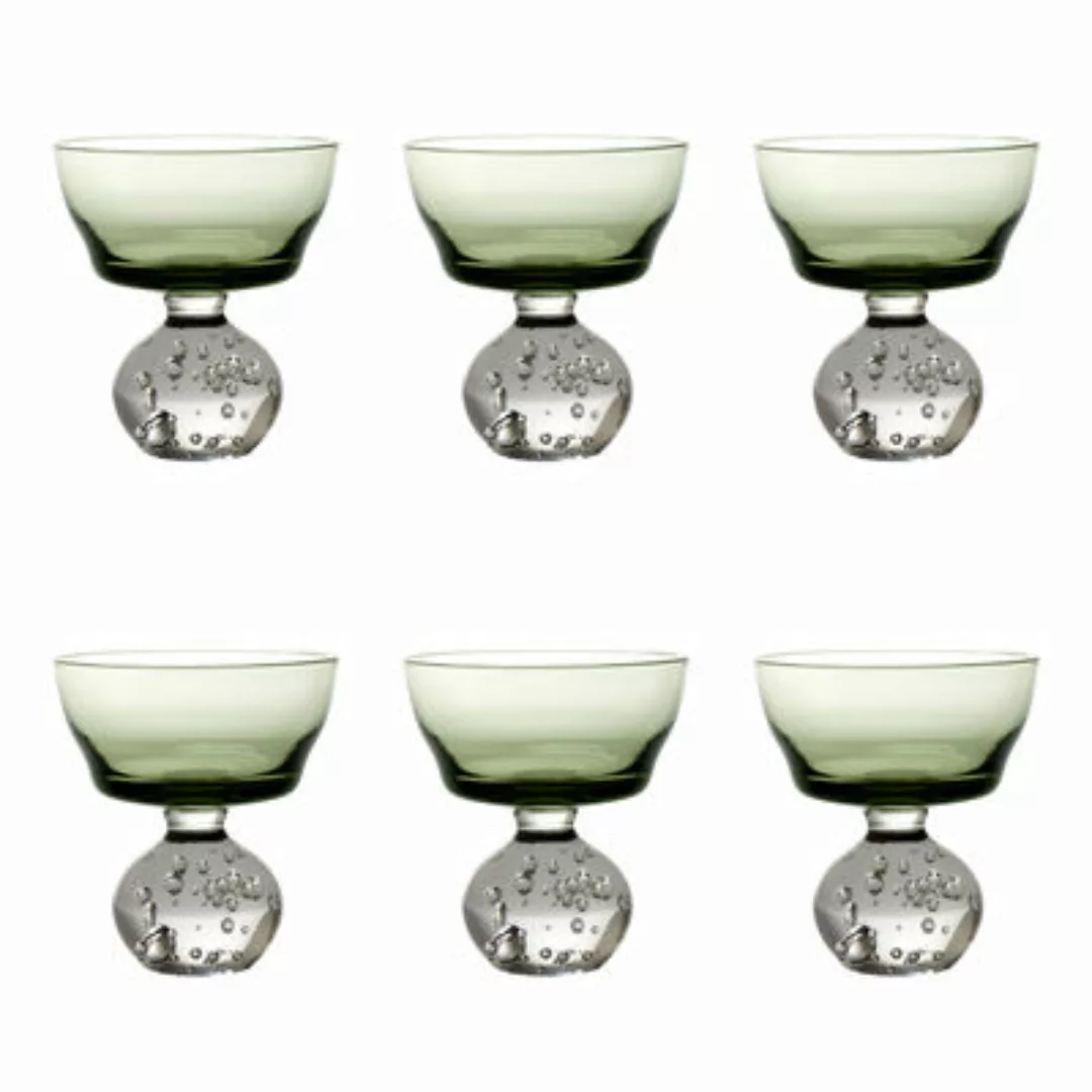 Sektgläser Eternal Snow M glas grün / 6er Set - Ø 9,2 x H 10 cm - Serax - G günstig online kaufen