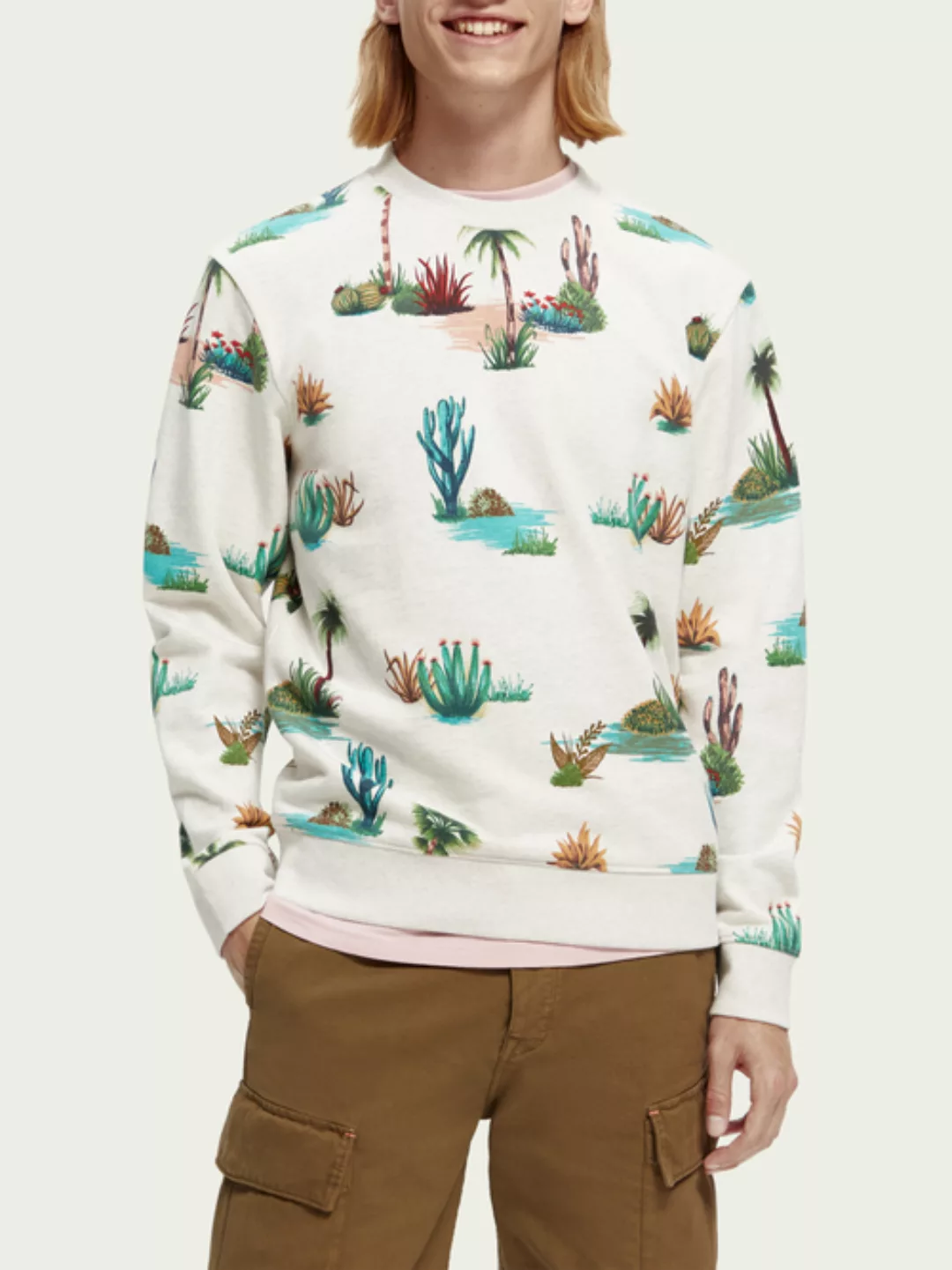 Scotch & Soda Bedrucktes Sweatshirt aus Bio-Baumwolle mit Rundhalsausschnit günstig online kaufen