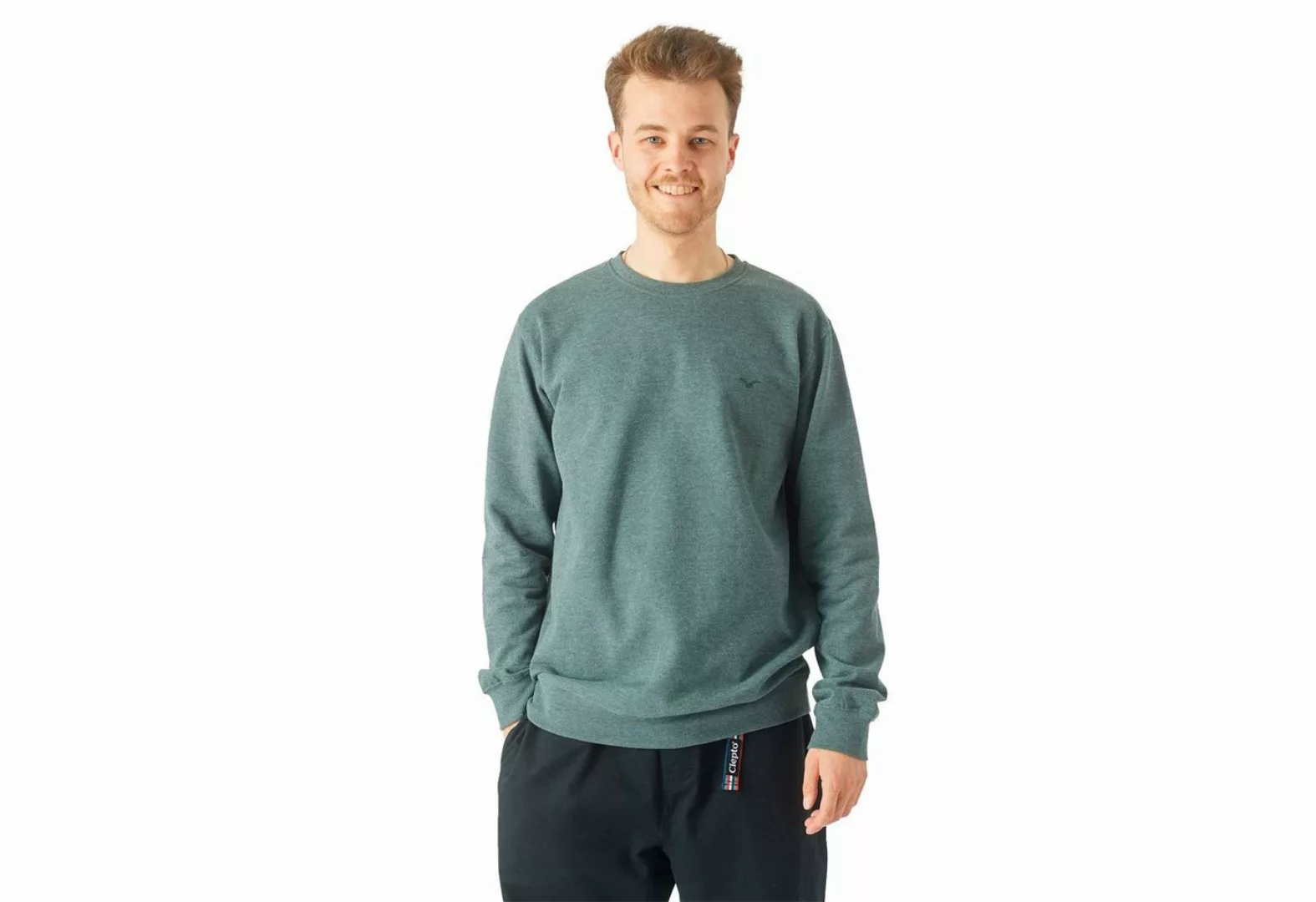 Cleptomanicx Sweater Crewneck Ligull - heather scarab green günstig online kaufen