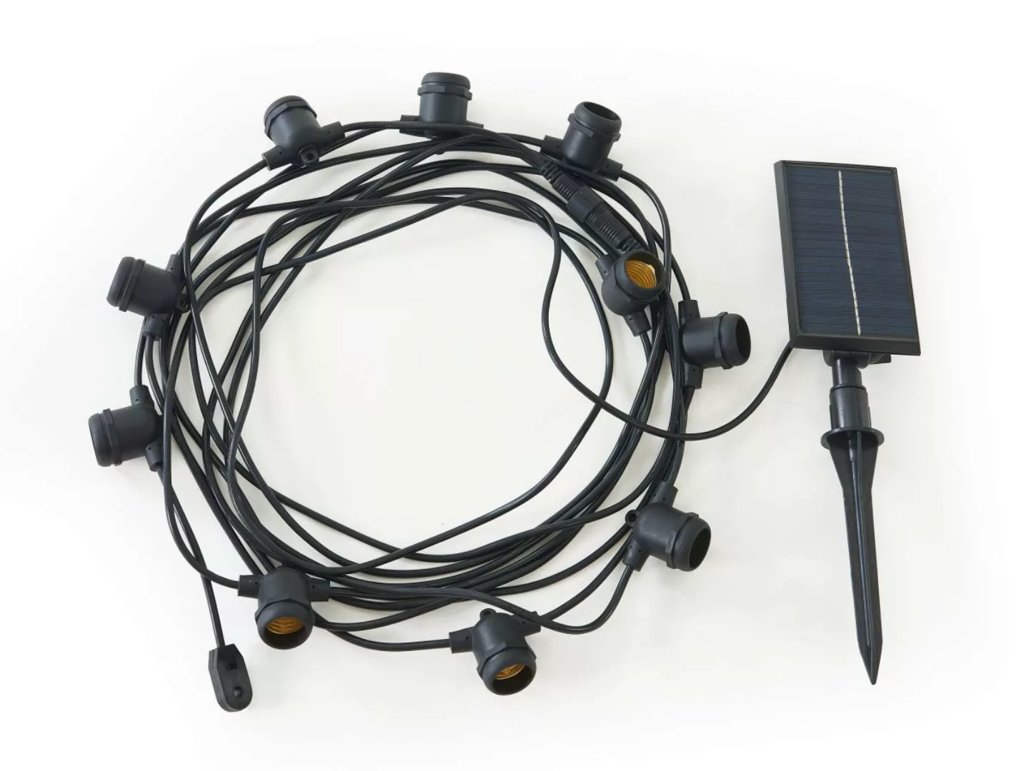 Solar Lichterkette mit 10 Lampen & 10 Ersatzteile IP65 - 10 meter - Schwarz günstig online kaufen