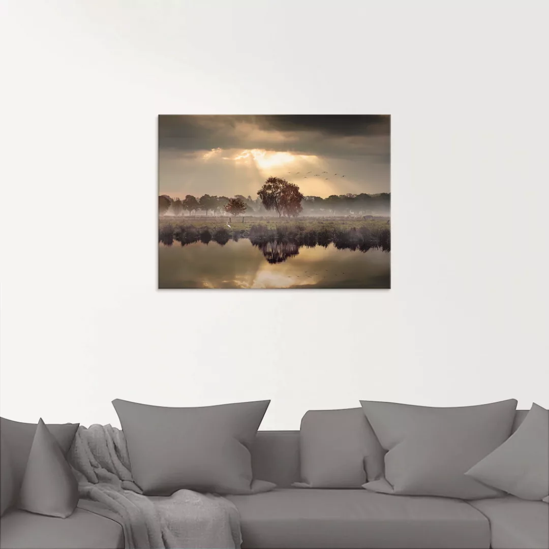 Artland Glasbild "Der Herbst in seiner stillen Einsamkeit", Gewässer, (1 St günstig online kaufen