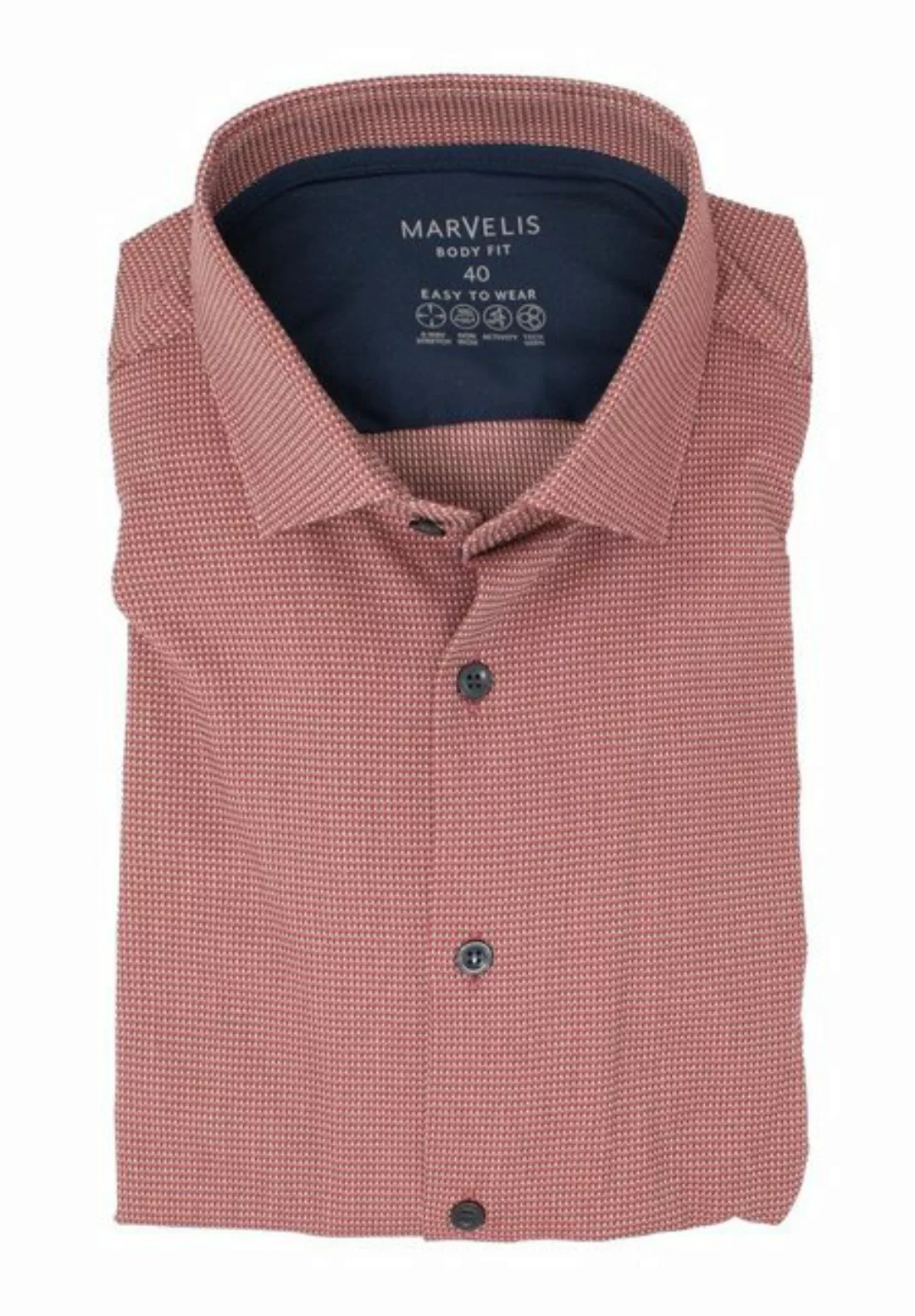 MARVELIS Businesshemd Easy To Wear Hemd - Body Fit - Langarm - Struktur - R günstig online kaufen