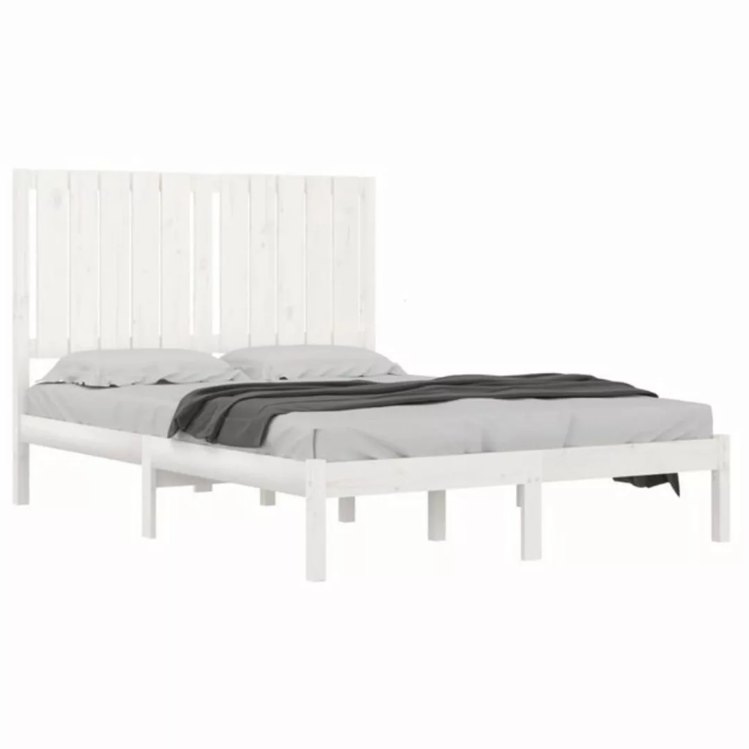 vidaXL Bett Massivholzbett Weiß 120x190 cm günstig online kaufen