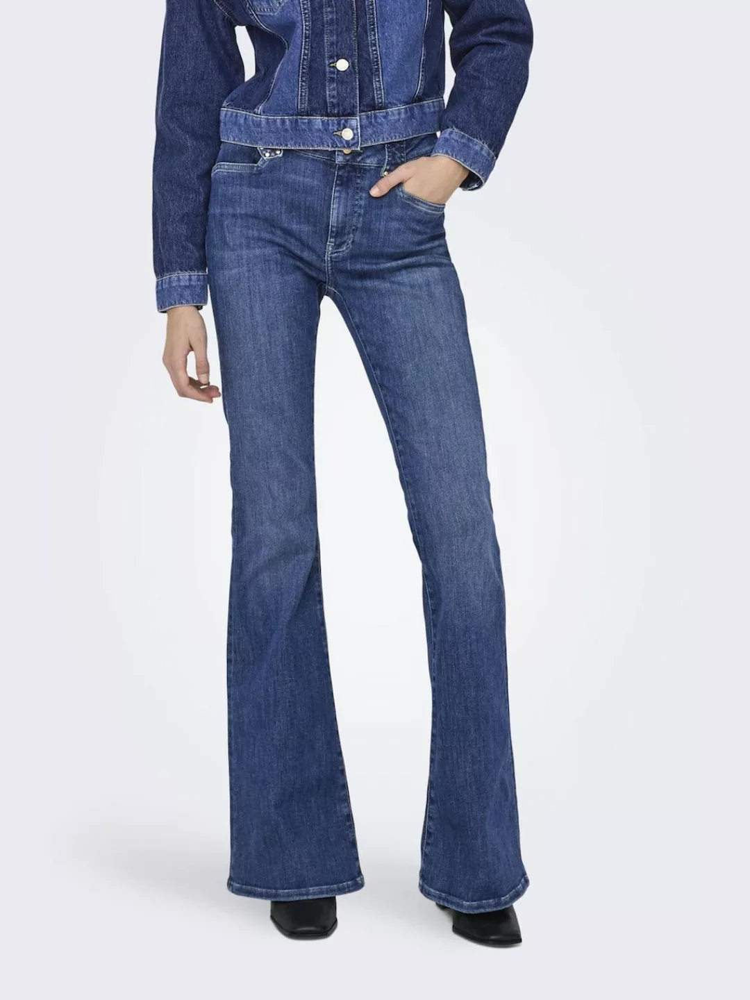 ONLY Bootcut-Jeans "ONLCHERYL MW RETRO FLARED CUTLINE DNM FG" günstig online kaufen