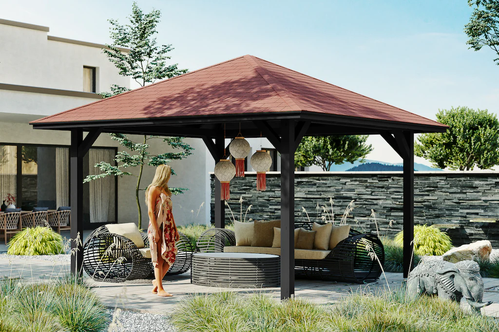 Skanholz Pavillon "Cannes 2", 4-Eck, BxT: 439x439 cm günstig online kaufen