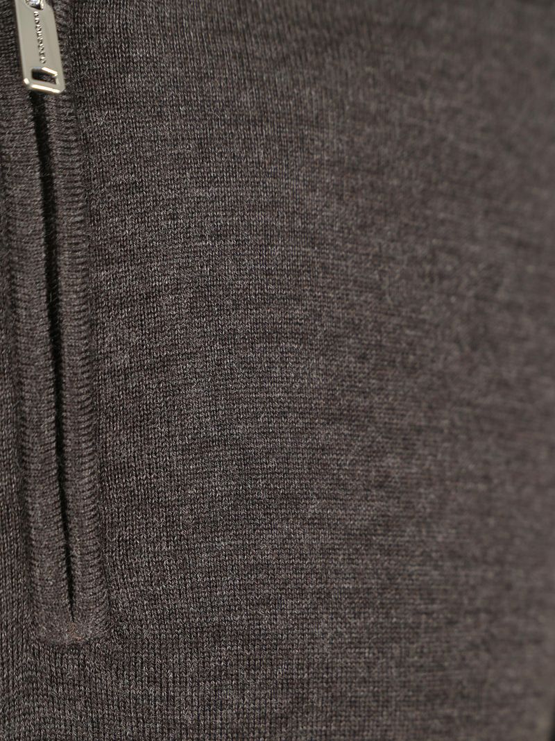 Profuomo Half Zip Pullover Merinowolle Dunkelbraun - Größe XXL günstig online kaufen