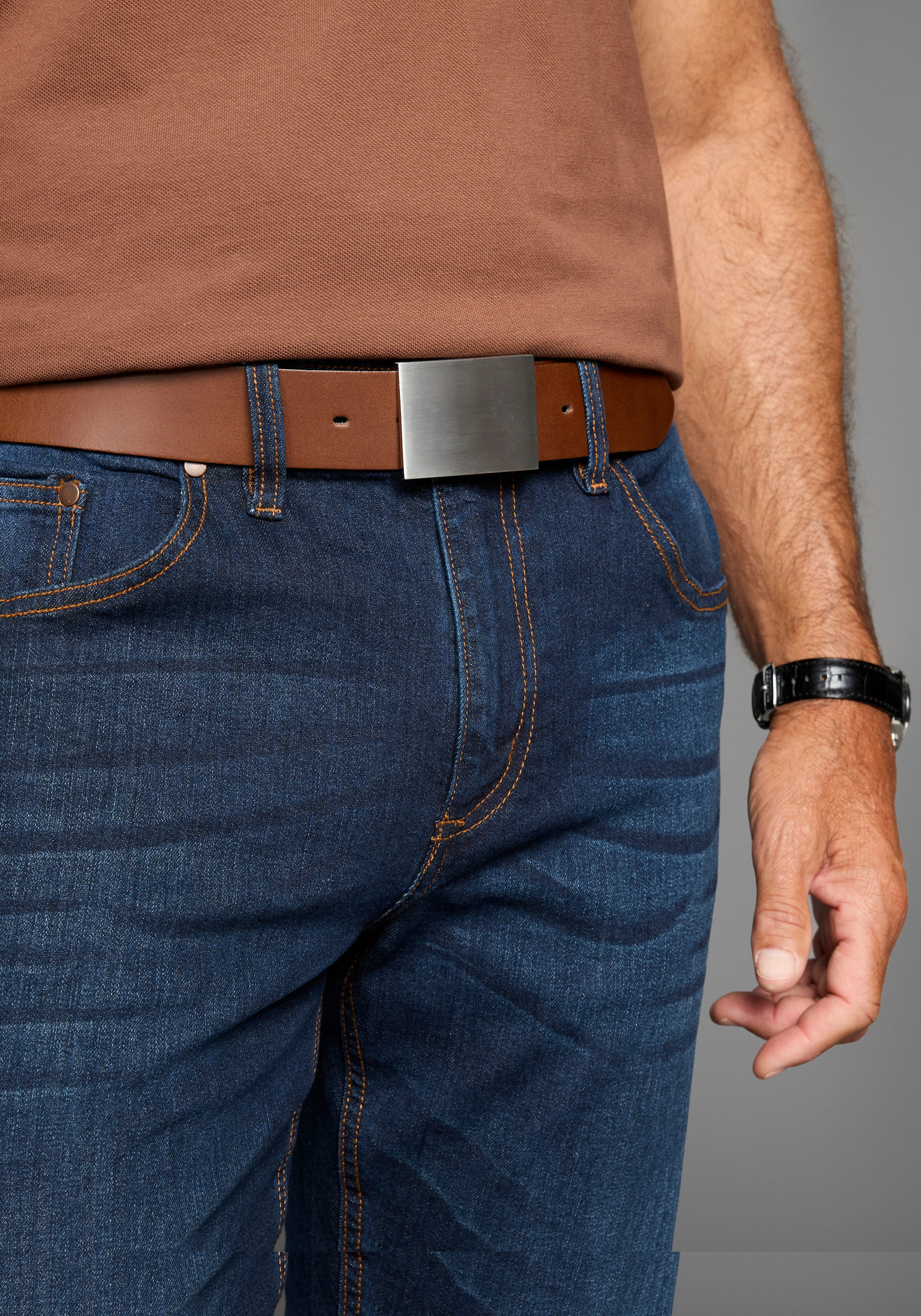 Man's World Koppelgürtel mit zeitloser mattsilberne günstig online kaufen