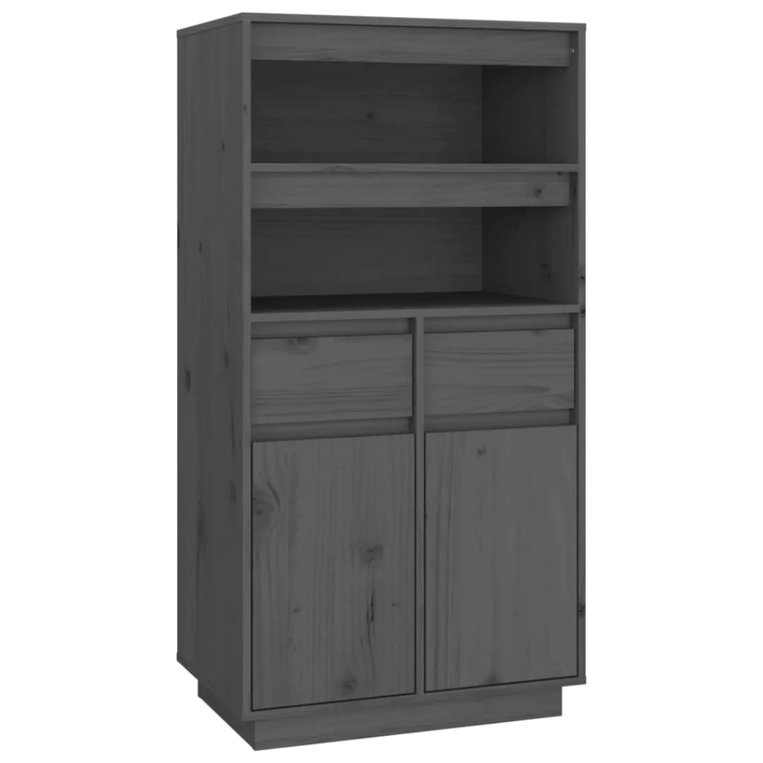 Vidaxl Highboard Grau 60x40x116,5 Cm Massivholz Kiefer günstig online kaufen