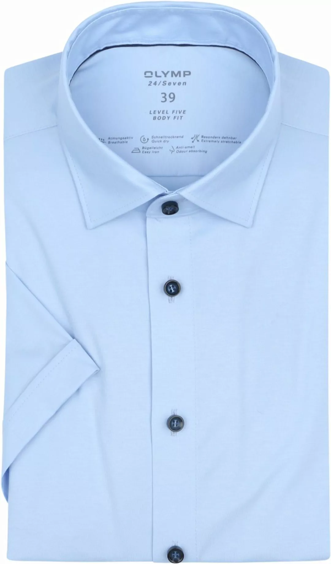OLYMP Short Sleeve Hemd Level 5 24/Seven Helblau - Größe 43 günstig online kaufen