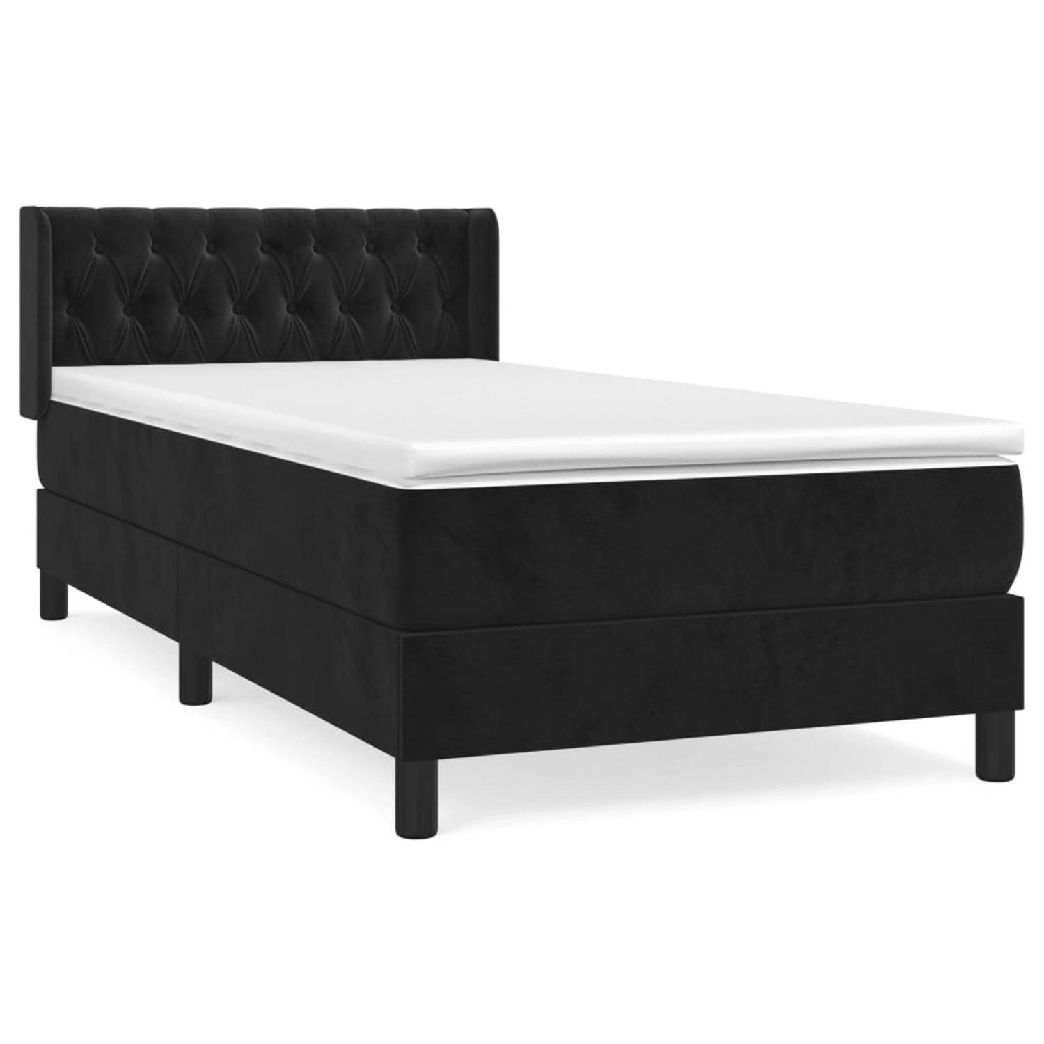 vidaXL Boxspringbett mit Matratze Schwarz 90x200 cm Samt1380191 günstig online kaufen