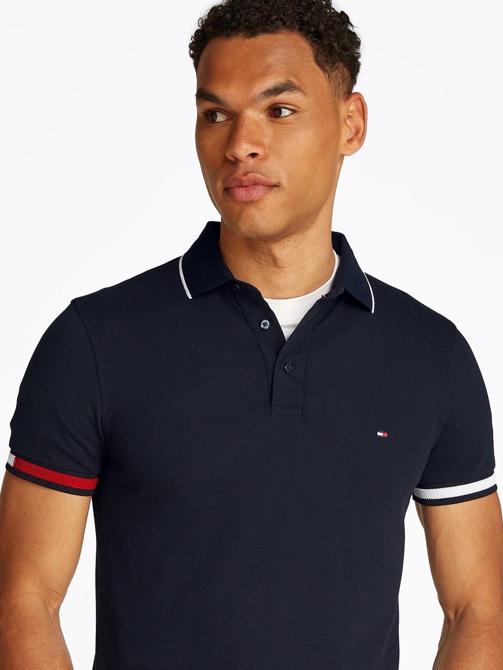 Tommy Hilfiger Poloshirt "FLAG CUFF SLIM FIT POLO" günstig online kaufen