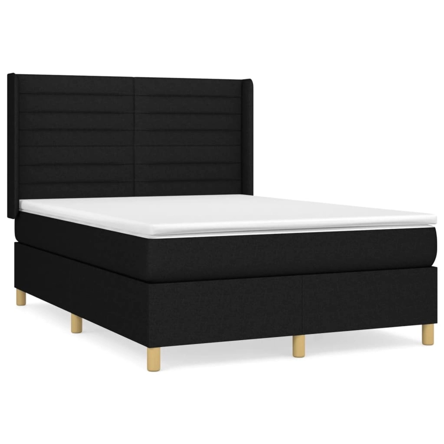 vidaXL Boxspringbett mit Matratze Schwarz 140x190 cm Stoff1394693 günstig online kaufen