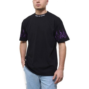 Vision Of Super  T-Shirts & Poloshirts Schwarzes T-Shirt mit Stickerei günstig online kaufen