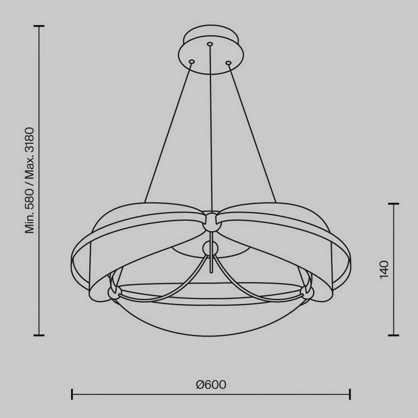 Maytoni LED-Hängelampe Breeze, Ø 60 cm, messing/klar, Acryl günstig online kaufen