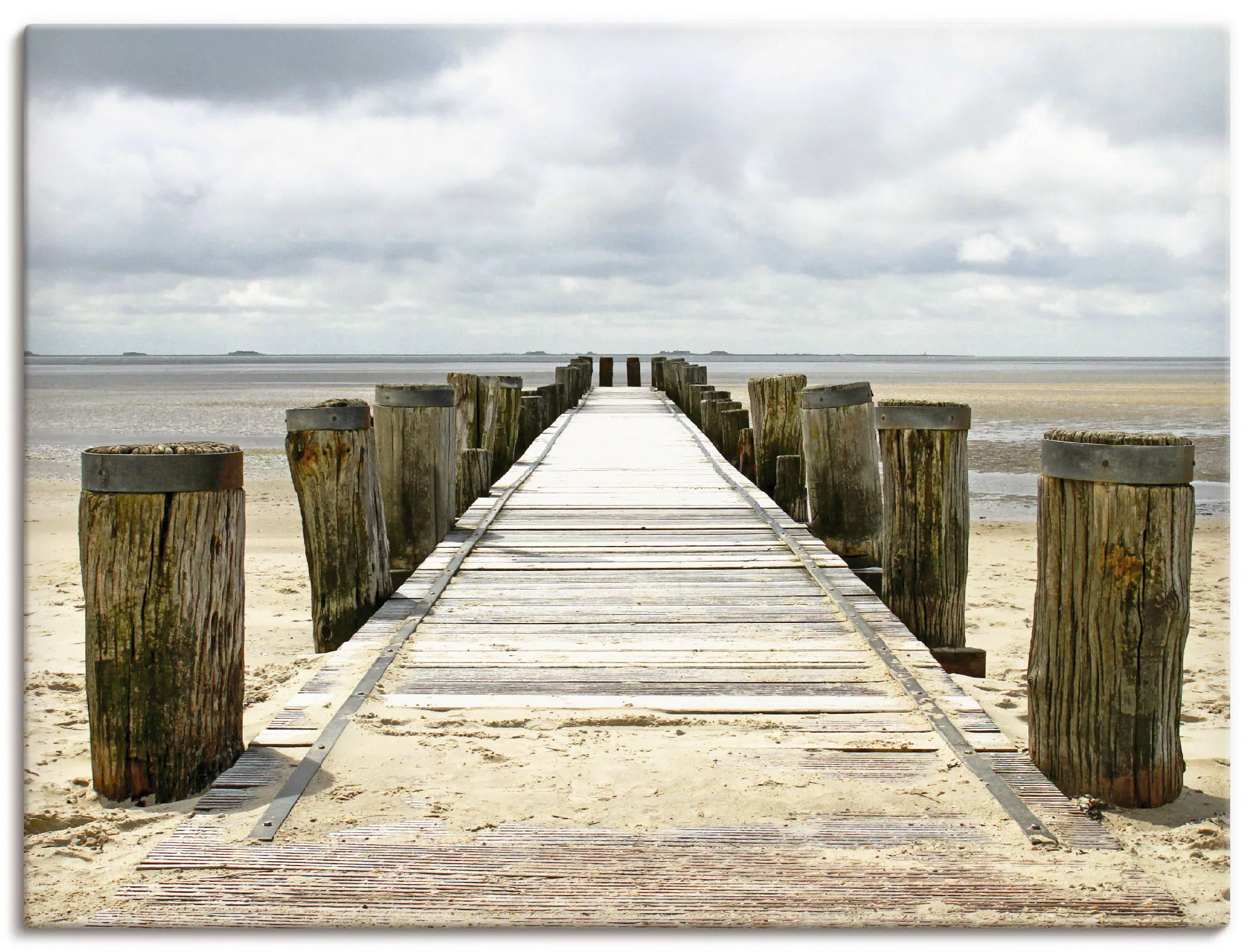 Artland Wandbild "Steg ins Watt", Strand, (1 St.), als Alubild, Outdoorbild günstig online kaufen