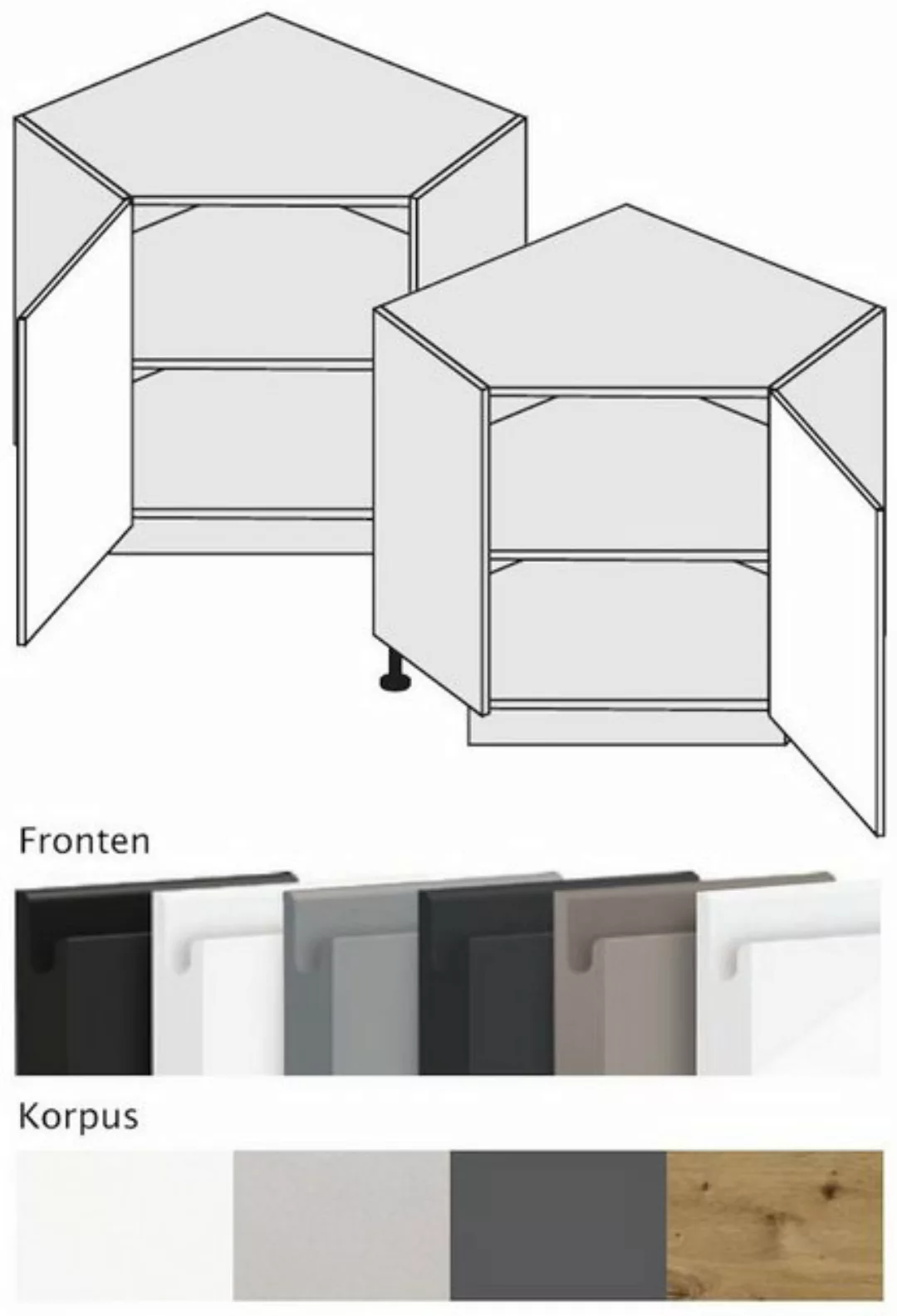 Feldmann-Wohnen Backofenumbauschrank Avellino (1-St) 60cm Front- & Korpusfa günstig online kaufen