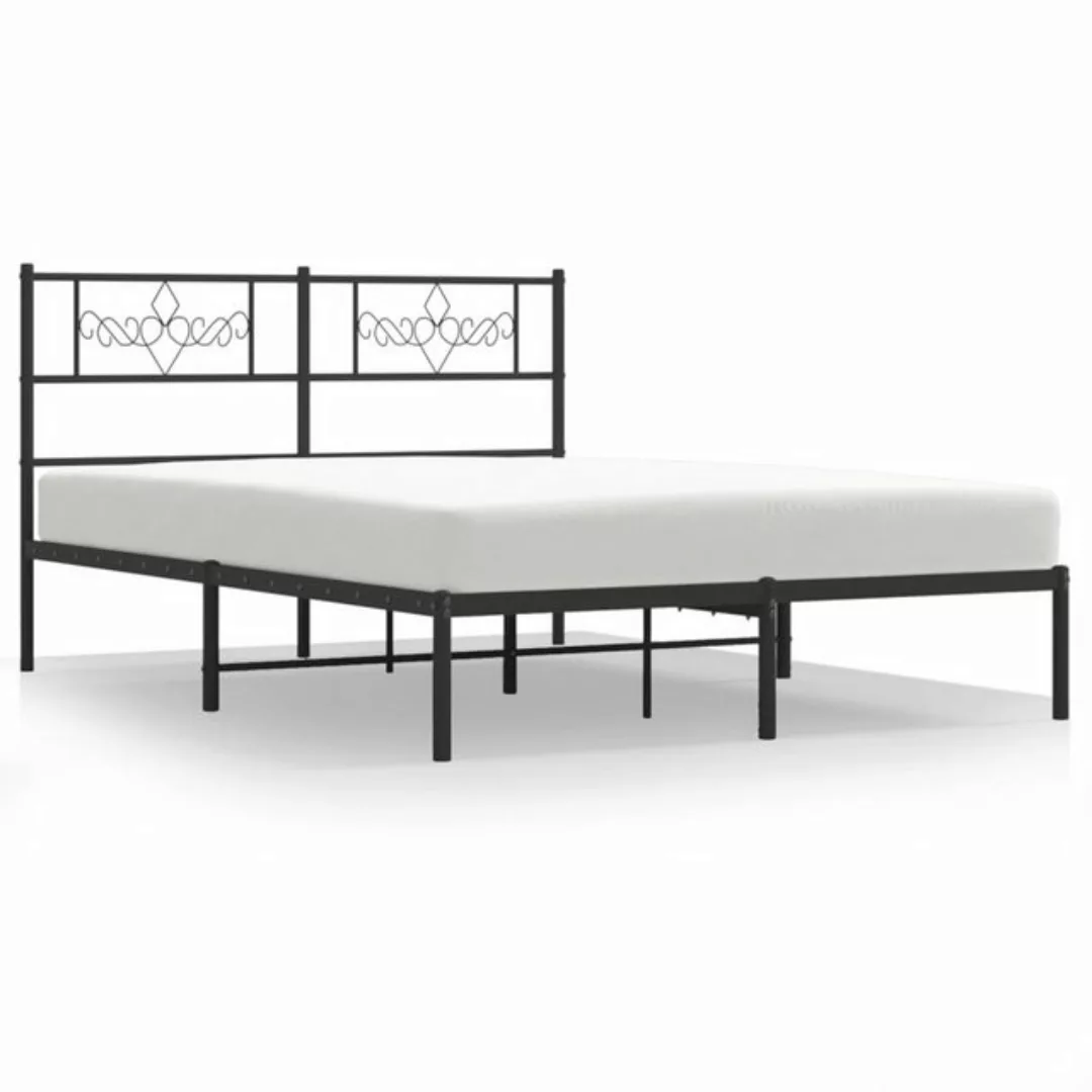 vidaXL Bettgestell Bettrahmen mit Kopfteil Metall Weiß 120x200 cm Bett Bett günstig online kaufen