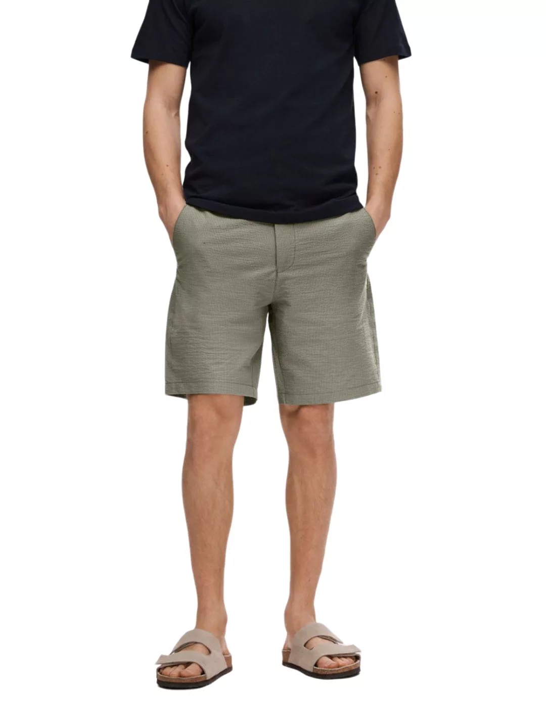 Selected Herren Chino Shorts SLHREGULAR-KARL SEERSUCKER SHORTS Regular Fit günstig online kaufen