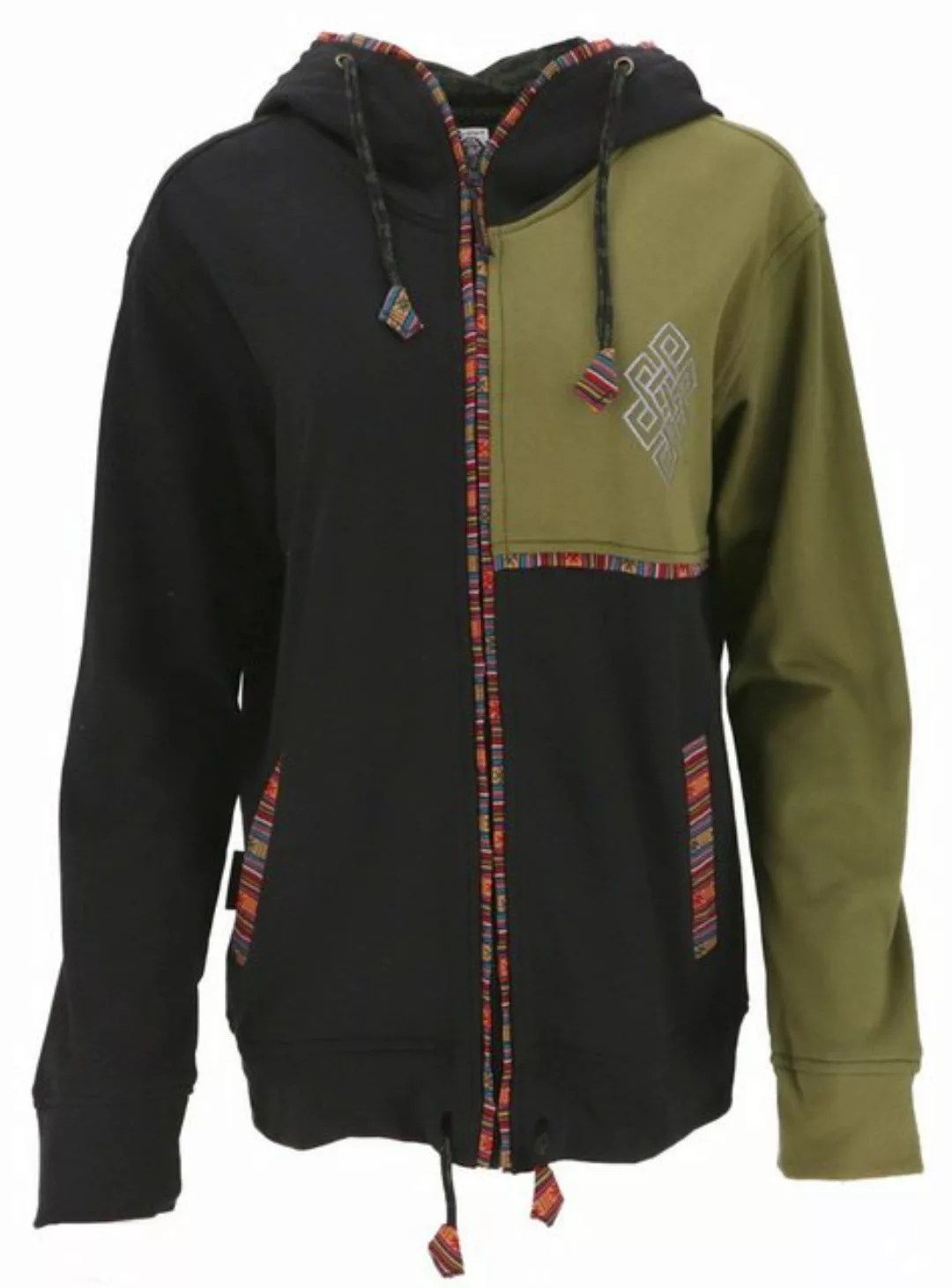 Guru-Shop Strickjacke Goa Hoodie Jacke, Ethno Kapuzen Jacke -.. alternative günstig online kaufen