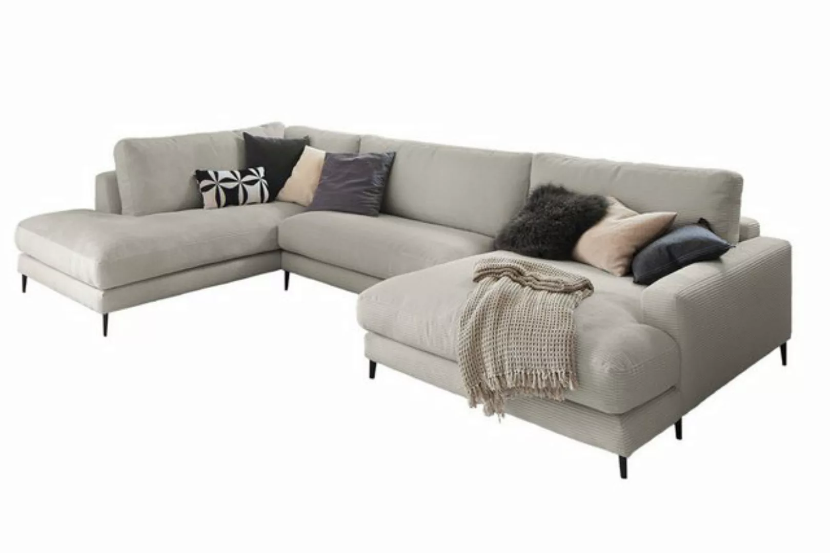 KAWOLA Wohnlandschaft CARA, Sofa U-Form Cord, Longchair rechts od. links, v günstig online kaufen