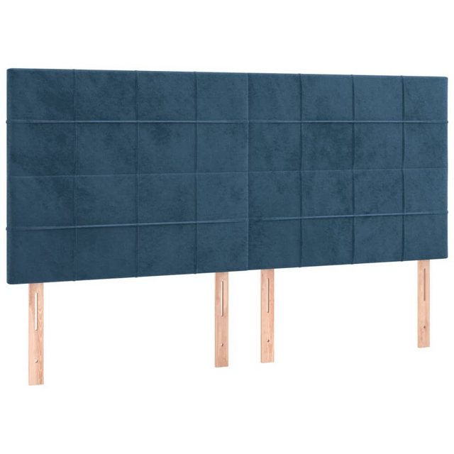 vidaXL Bett, Kopfteile 4 Stk. Dunkelblau 80x5x78/88 cm Samt günstig online kaufen