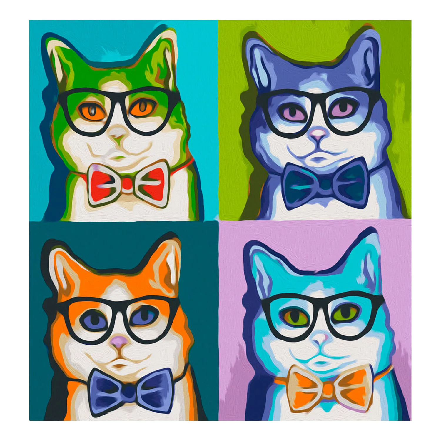 home24 Malen nach Zahlen -  Katzen mit Brillen günstig online kaufen