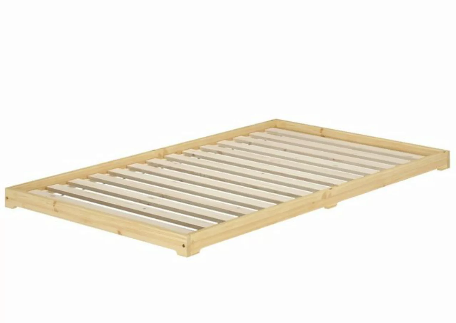 ERST-HOLZ Bett Extra niedriges Futonbett Bettrahmen 120x200 Kiefer natur, K günstig online kaufen