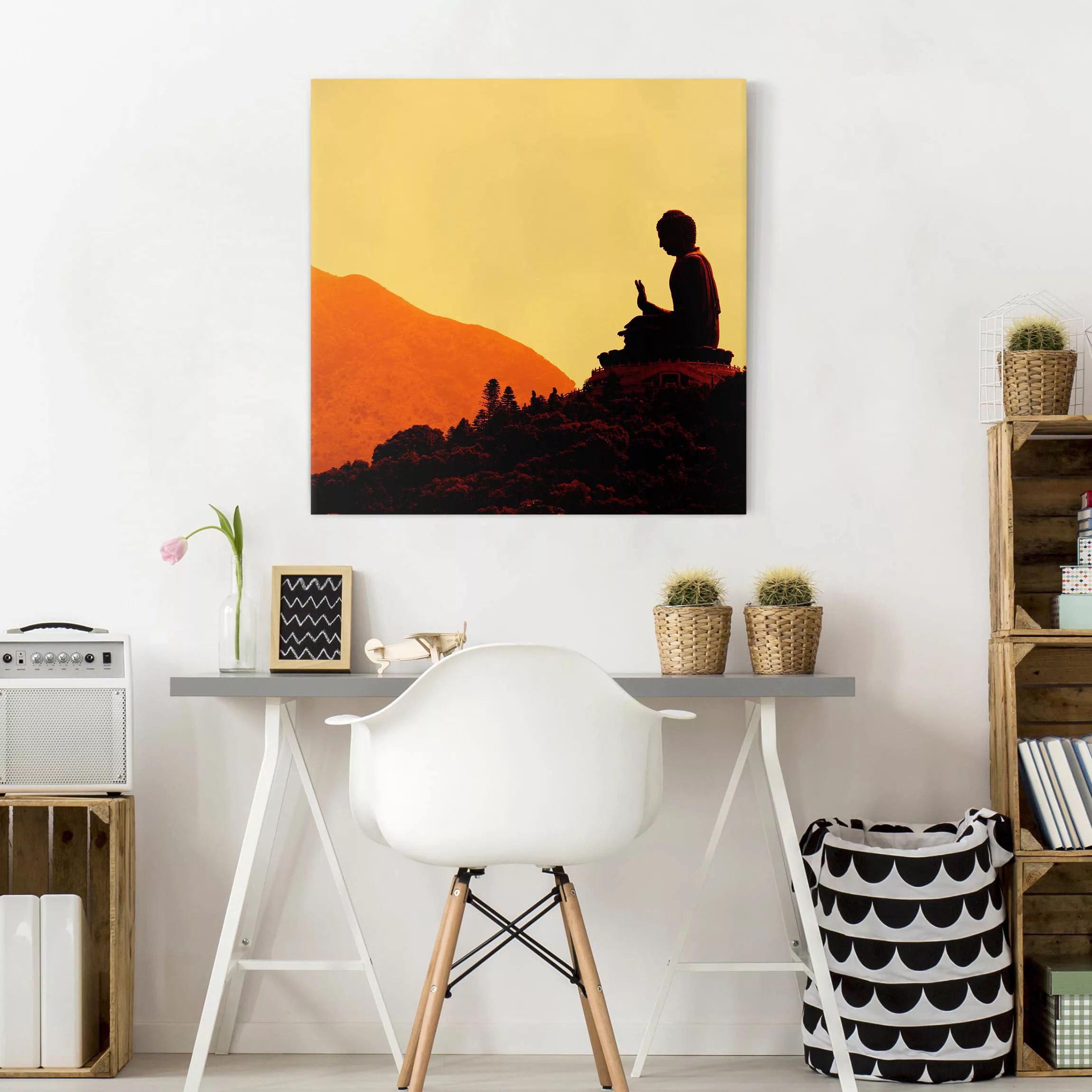 Leinwandbild - Quadrat Resting Buddha günstig online kaufen