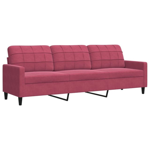 vidaXL Sofa Sofa/ 2-Sitzer/ 3-Sitzer Samt, 210 cm, Rot günstig online kaufen