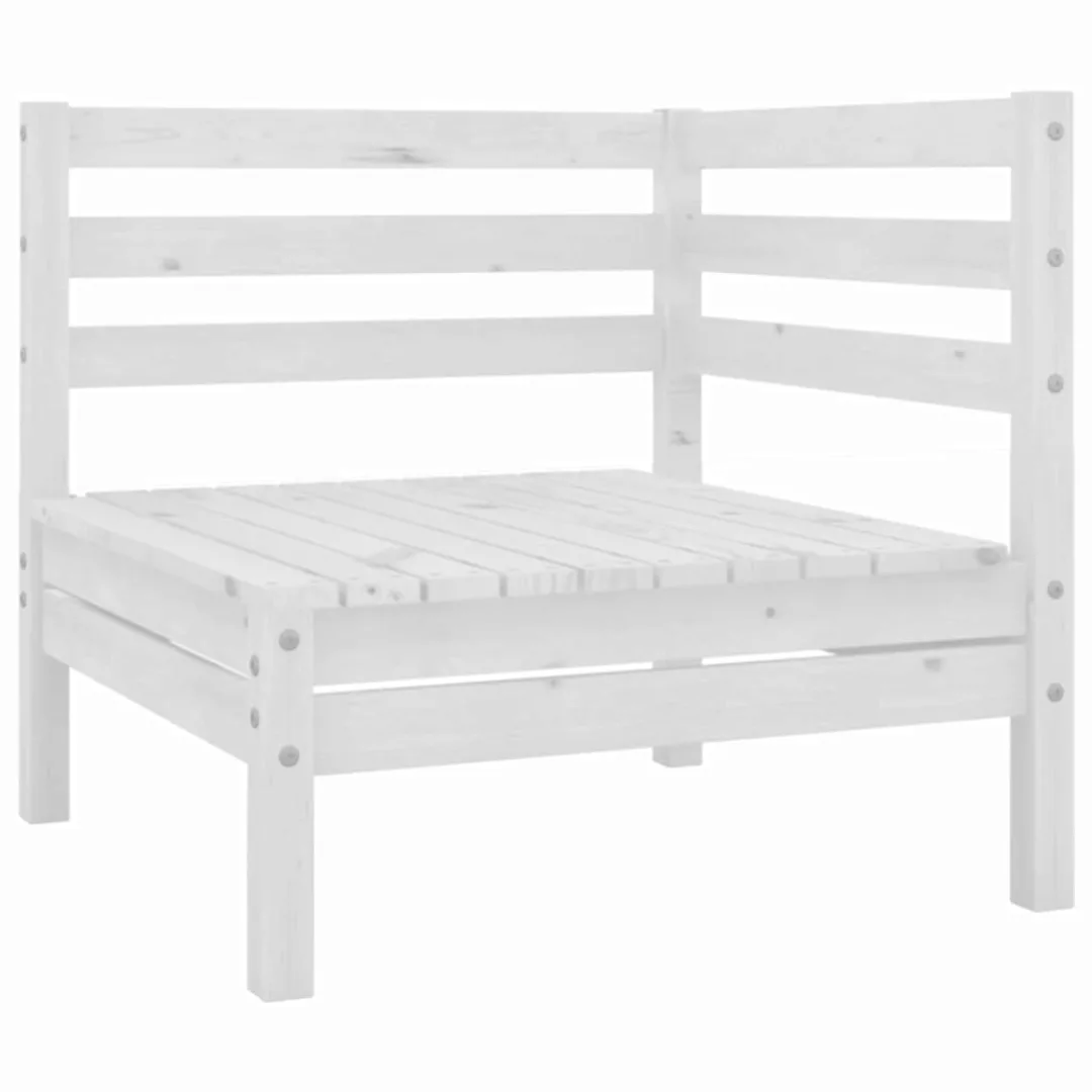 Garten-ecksofa Weiß Kiefer Massivholz günstig online kaufen