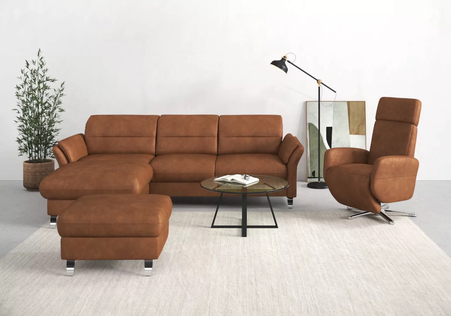 sit&more Ecksofa "Grenoble L-Form mit Federkern", wahlweise mit Bettfunktio günstig online kaufen