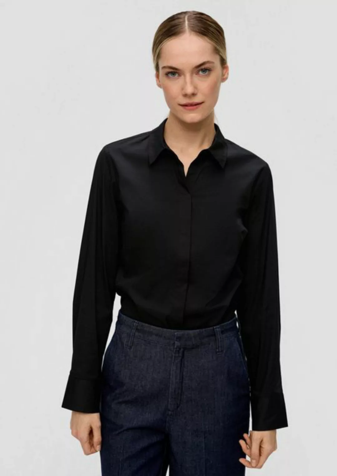 s.Oliver BLACK LABEL Langarmbluse Bluse mit Ziernähten Ziernaht günstig online kaufen