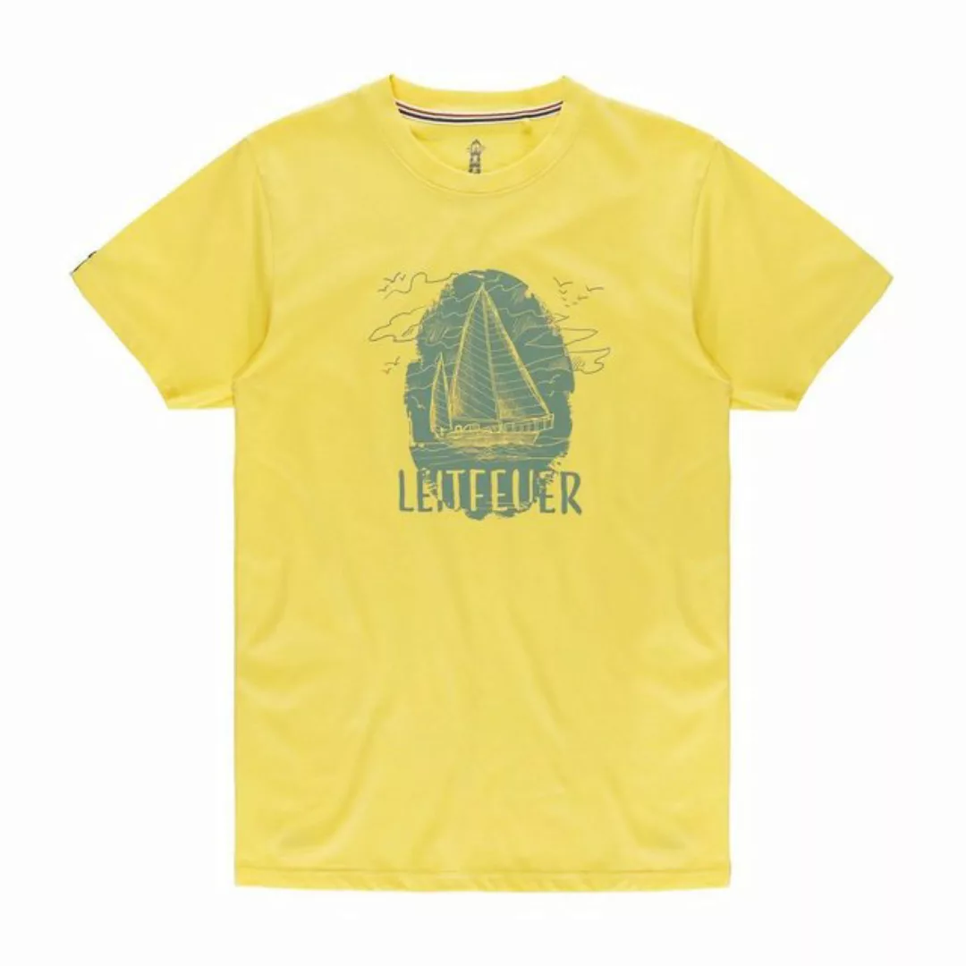 Leitfeuer T-Shirt Herren Sommershirt mit Front-Print Segelschiff und Rundha günstig online kaufen