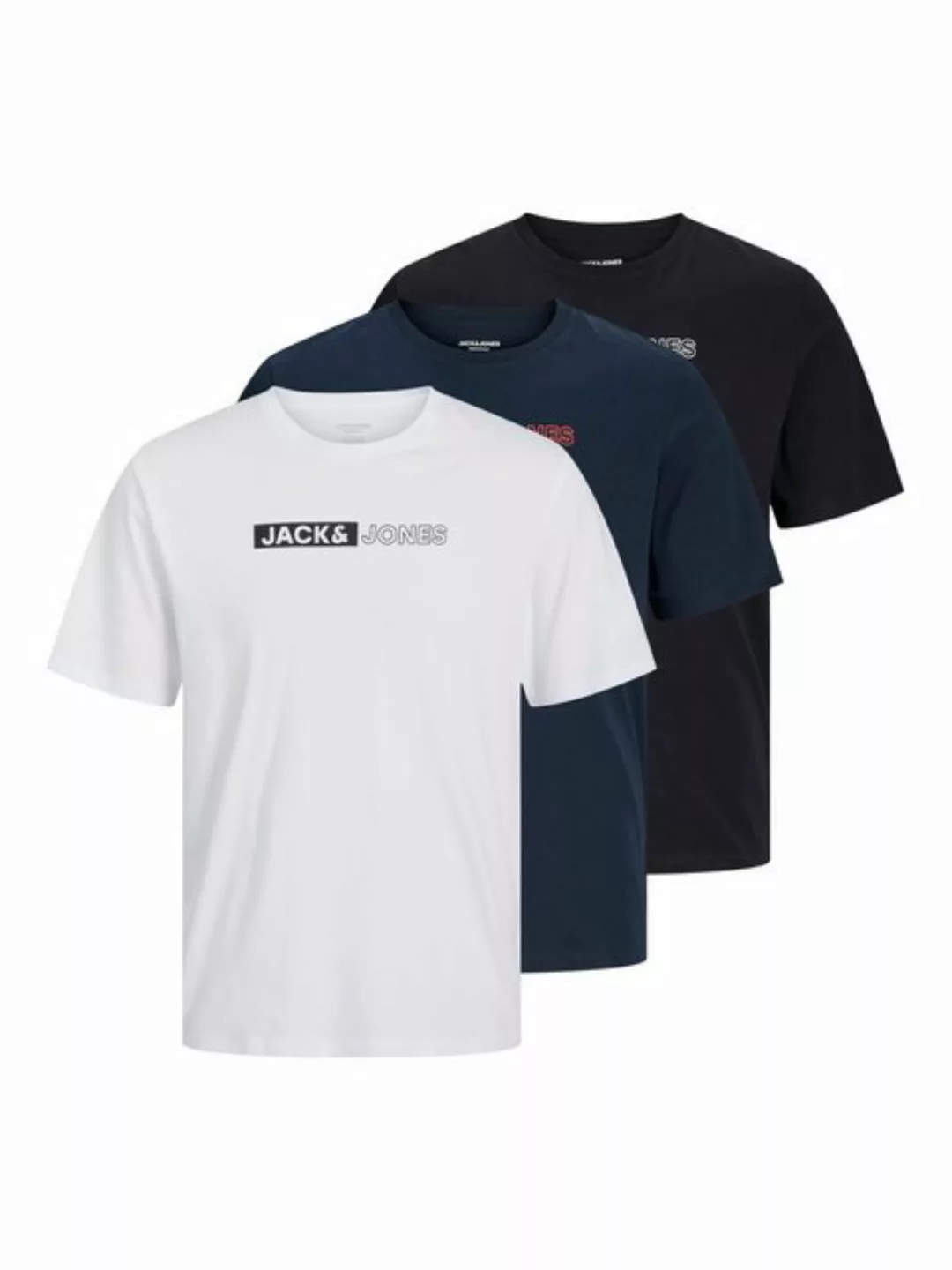 Jack & Jones PlusSize Rundhalsshirt JJECORP LOGO TEE PLAYSS NECK 3PK MP PLS günstig online kaufen