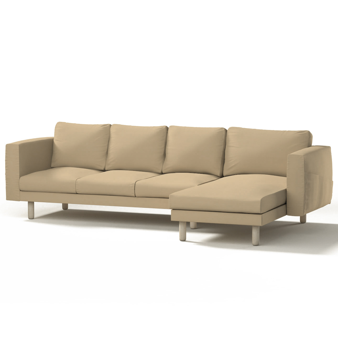 Bezug für Norsborg 4-Sitzer Sofa mit Recamiere, caffe latte, Norsborg Bezug günstig online kaufen