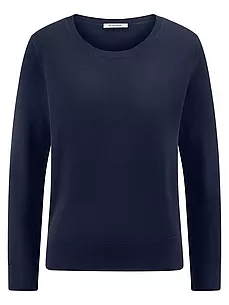 Rundhals-Pullover aus 100% SUPIMA-Baumwolle Peter Hahn blau günstig online kaufen
