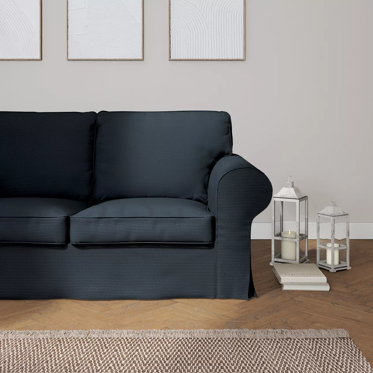 Bezug für Ektorp 2-Sitzer Schlafsofa NEUES Modell, anthrazit, Sofabezug für günstig online kaufen