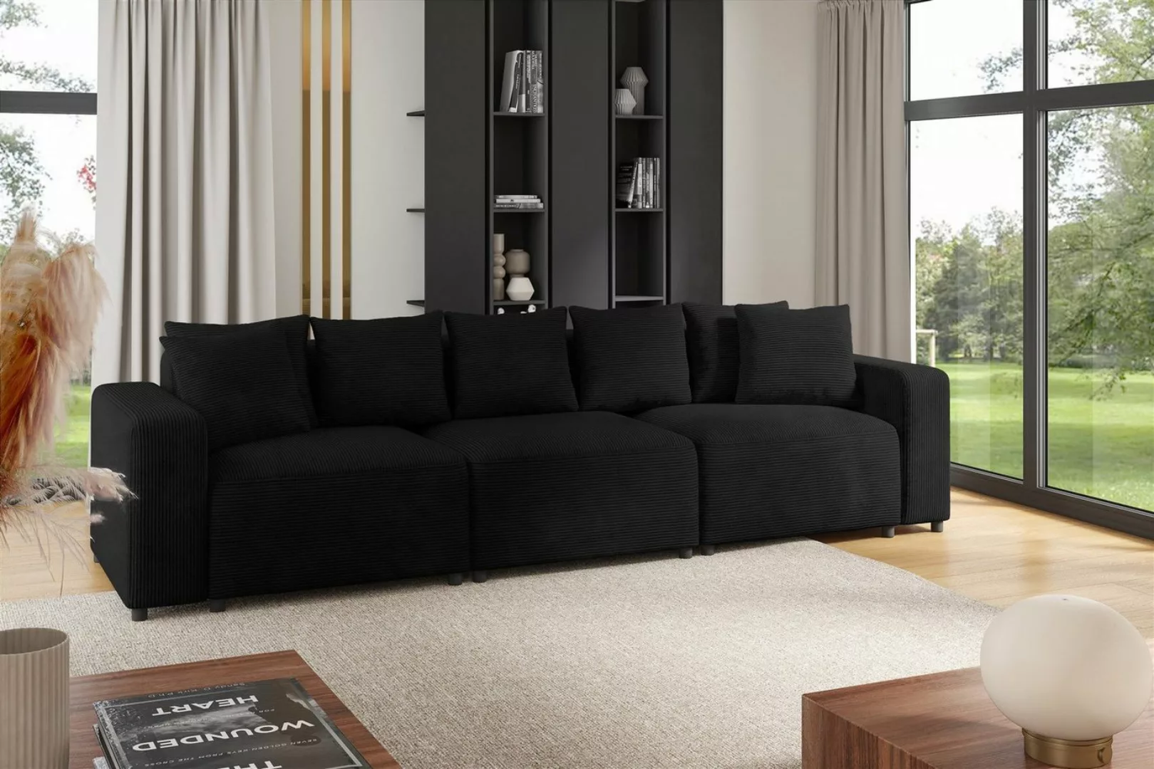 Fun Möbel 3-Sitzer Sofa Designersofa MEGAN 3-Sitzer in Stoff Poso, inkl. 7 günstig online kaufen