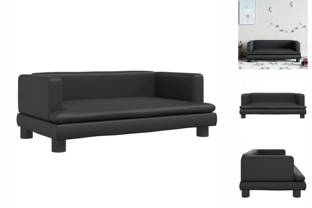 vidaXL Kindersofa Kindersofa Schwarz 80x45x30 cm Kunstleder Kindercouch Kin günstig online kaufen