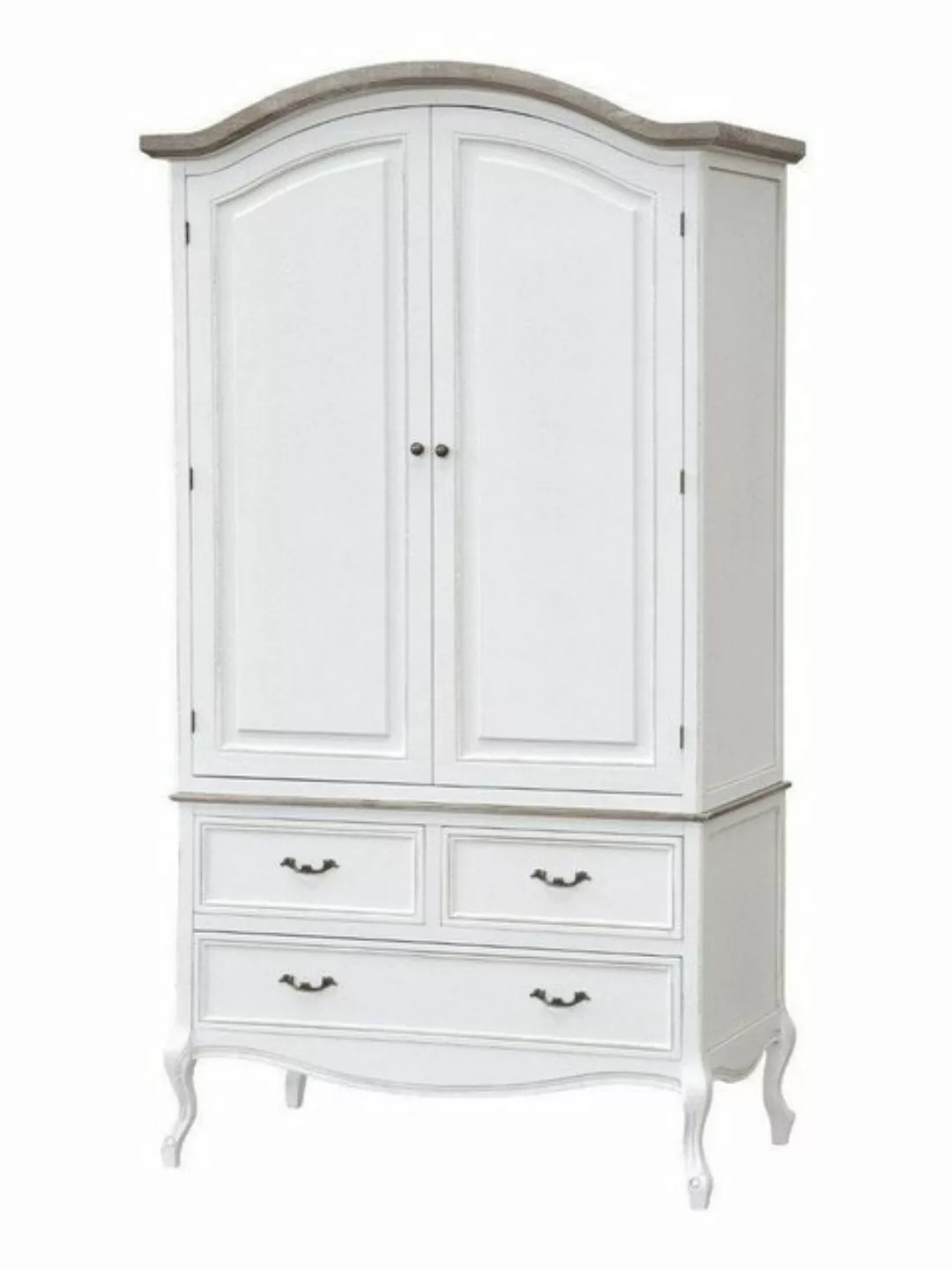 Livin Hill Kleiderschrank Rimini White Provenzalischer Stil, Paulownia-Holz günstig online kaufen