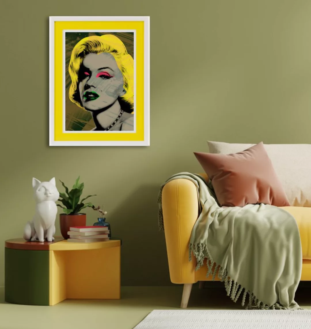 queence Bild mit Rahmen "Marilyn Monroe, gelb", Bilder von Frauen-Film-Film günstig online kaufen