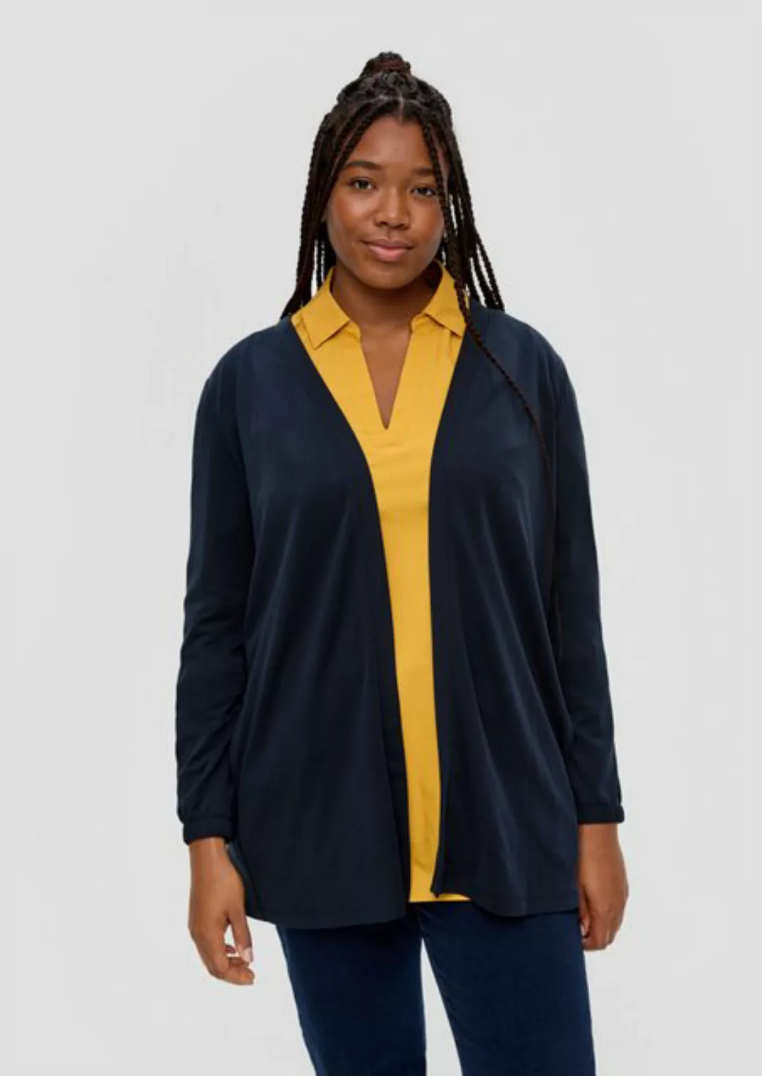 TRIANGLE Langarmshirt Shirtjacke aus Modalmix Logo günstig online kaufen