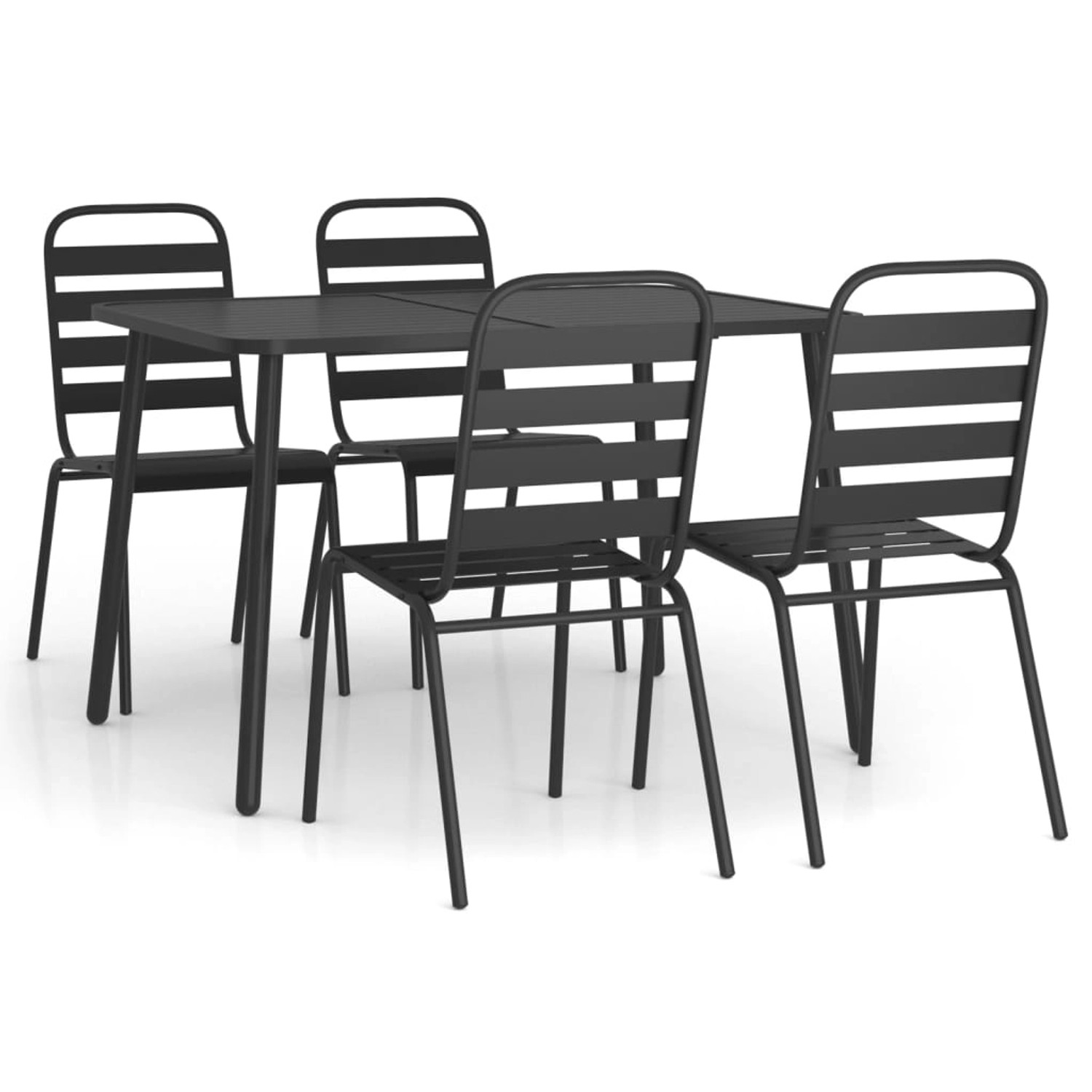 vidaXL 5-Tlg Garten-Essgruppe Anthrazit Stahl 3187991 günstig online kaufen
