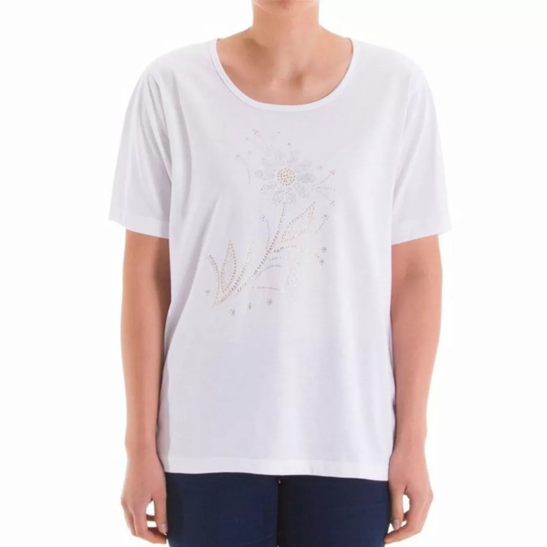 zeitlos T-Shirt T-Shirt - Blumen Steinapplikation günstig online kaufen
